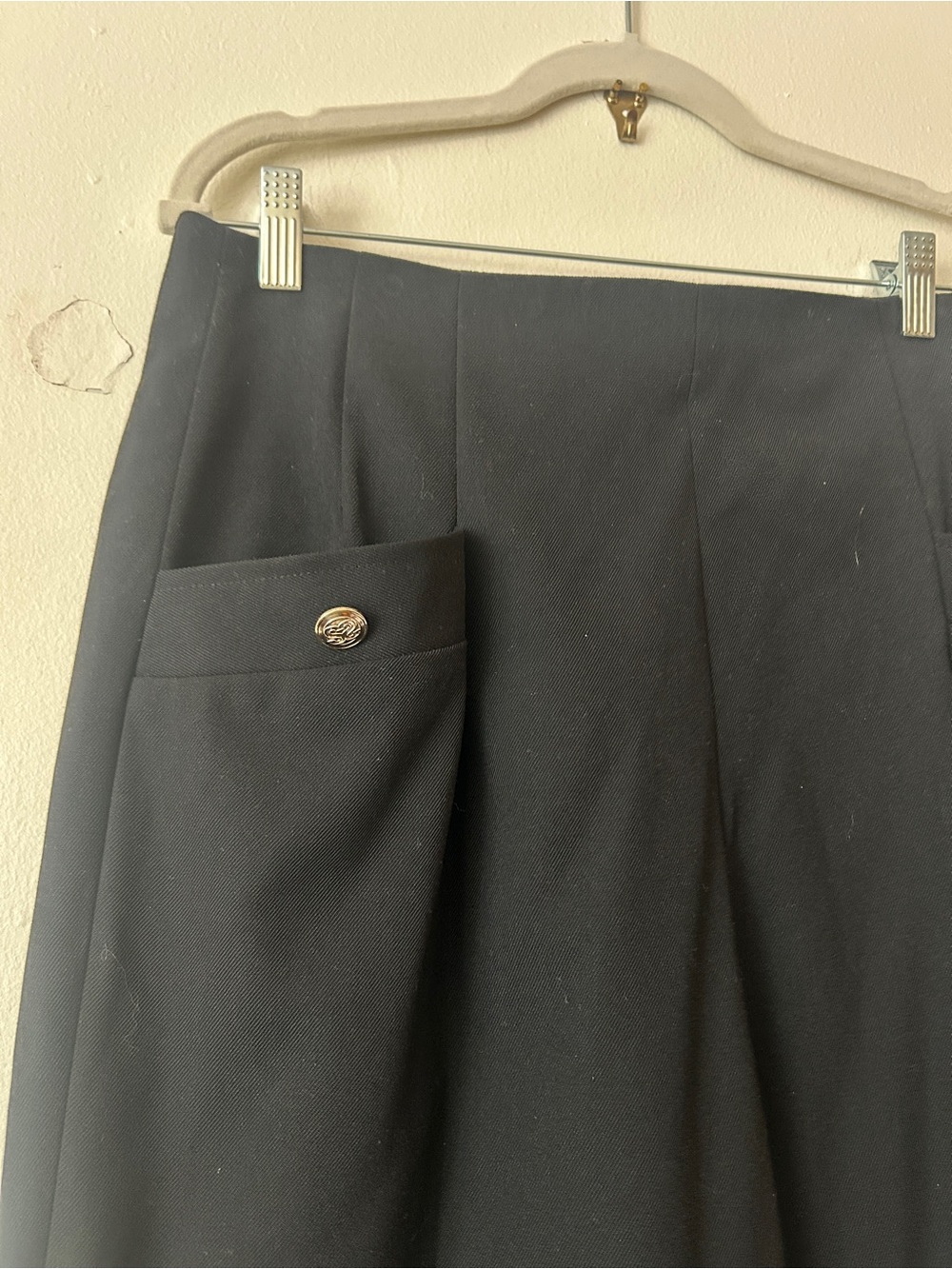 Sandro Carrot Top Cropped Black Pants Cuff Wide leg gorpcore Sieny high rise - Picture 7 of 16